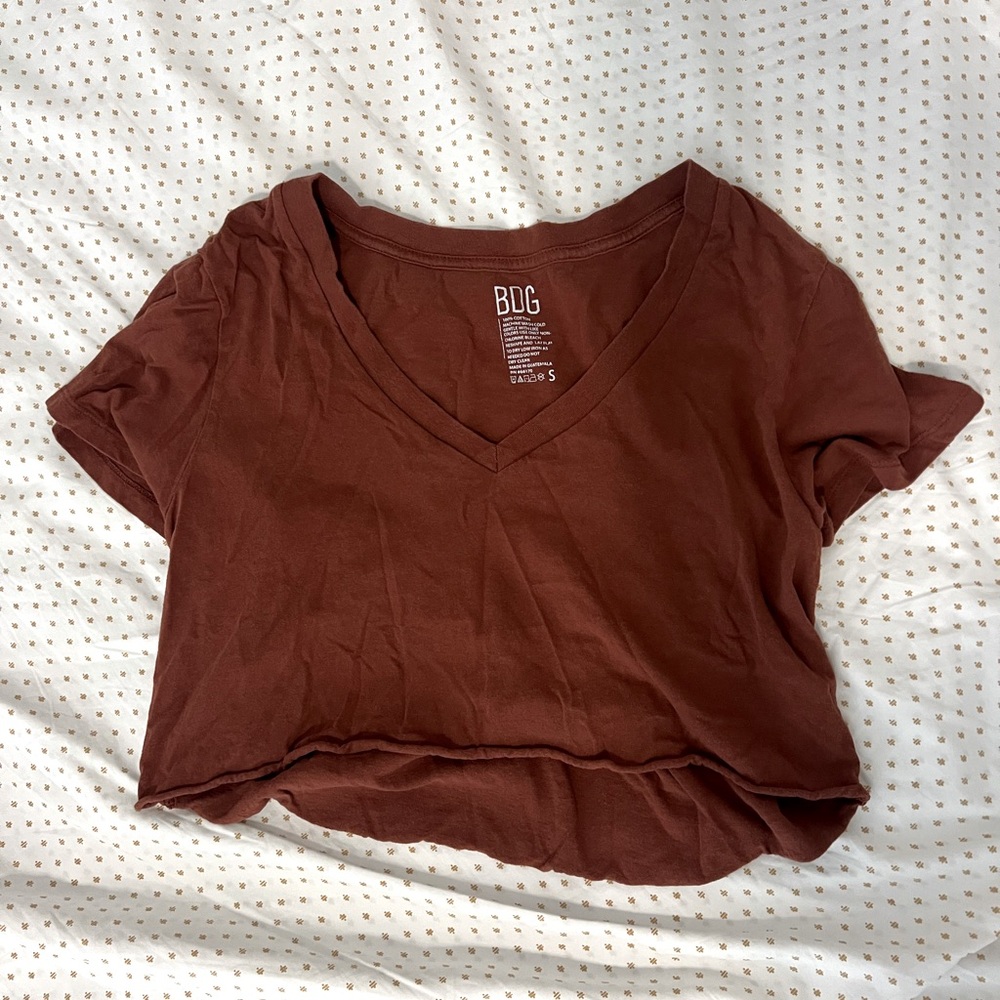 UO BDG cropped brown top